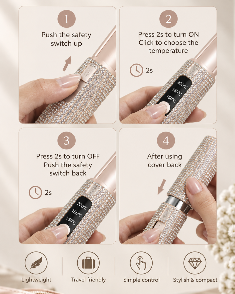 ✨ Ellisse Mini- Travel Hair Straightener & Iron