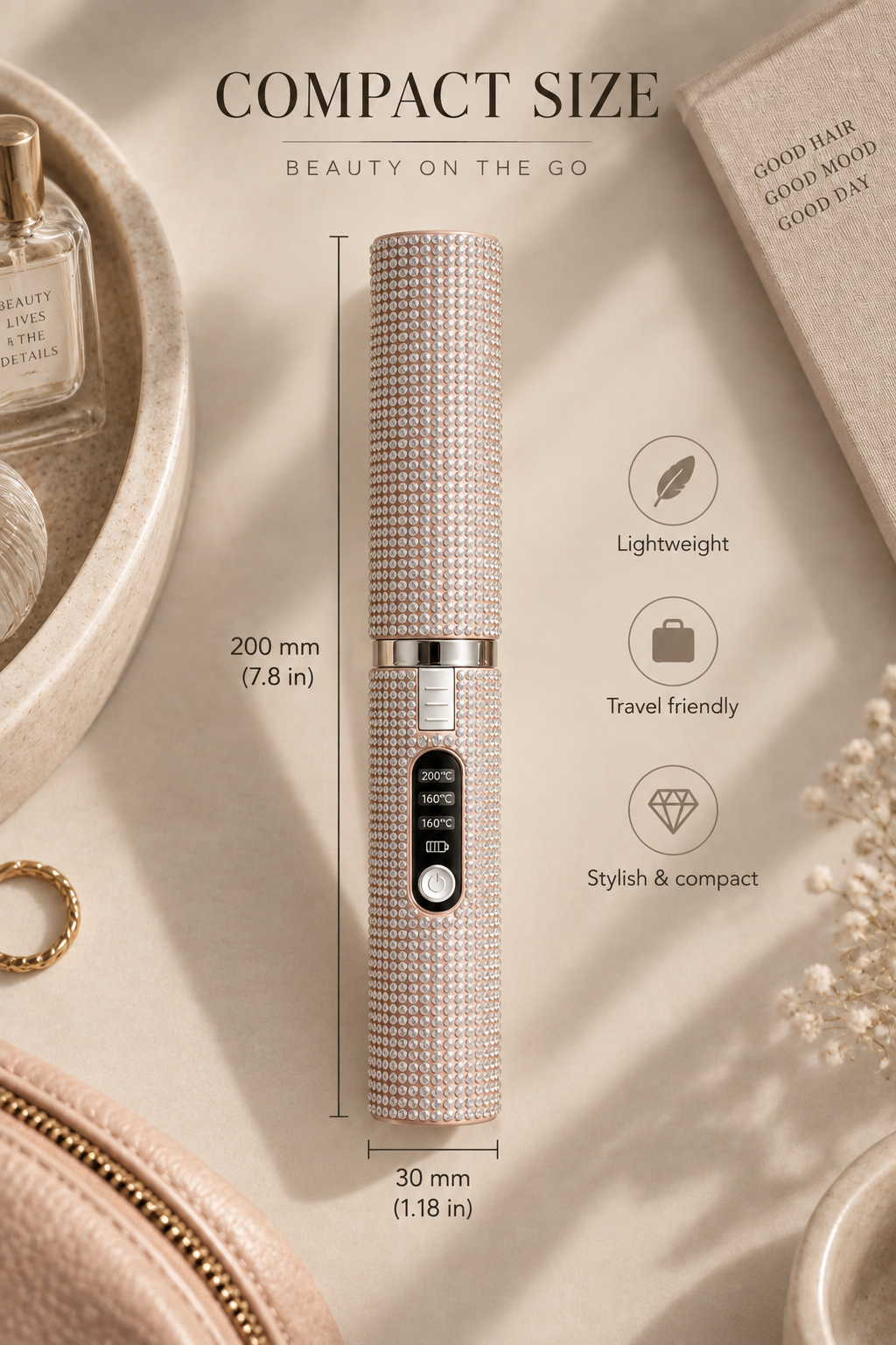 ✨ Ellisse Mini- Travel Hair Straightener & Iron